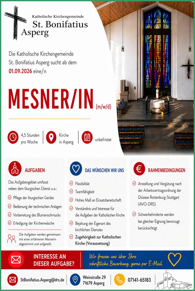 2026 Stellenausschreibung Mesner in
